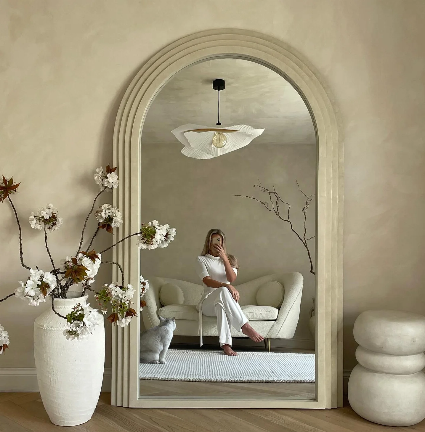 luxury large size arch full body dressing floor mirror household bedroom wall full length mirror