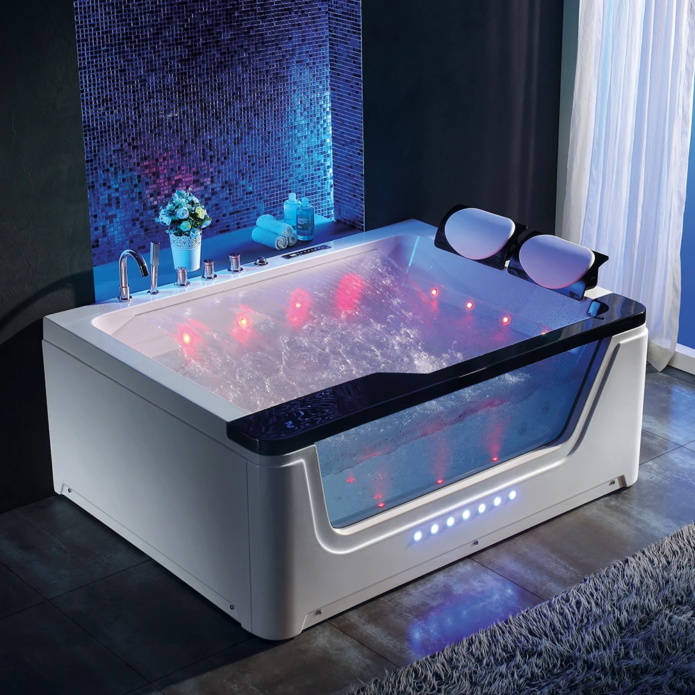 Thailand Price Bathing With air Bubble Waterfall 2 Person whirlpool Bathtubs Big Size Bath Tub Acrylic Bathtub