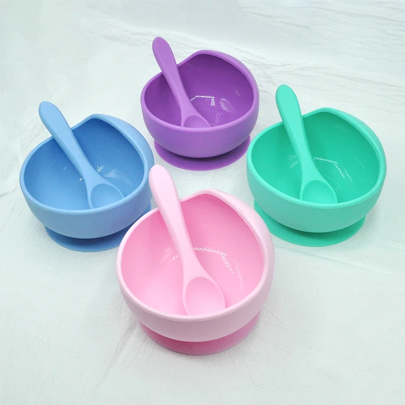 100% Food Grade Silicone Baby Kid Children Feeding Bowl Suction Mixing Bowl