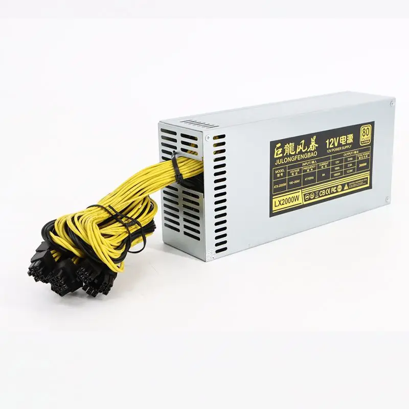 Одноканальный 2U 2000W бесшумный электропитанием компьютер 1800W2200W2400W2500W видеокарта платформа блок