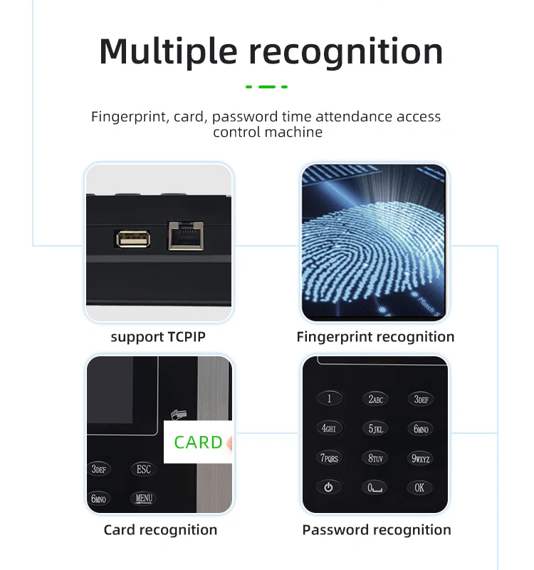 Cloud Network attendance device time clock fingerprint scanner time attendance machine with battery