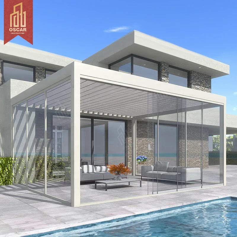 Ocaracso Pergola 3x3 3x4 наружная ручная крыша водонепроницаемый садовый строительный биоклиматический алюминиевый пергола