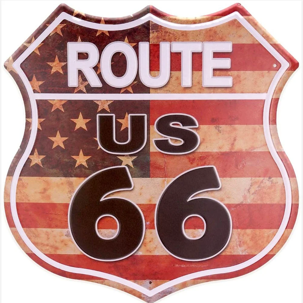 
Factory Personalized 12 Inches Home & Garage Wall Decoration US Route 66 Sign Vintage Metal Sign License Plate Sign 