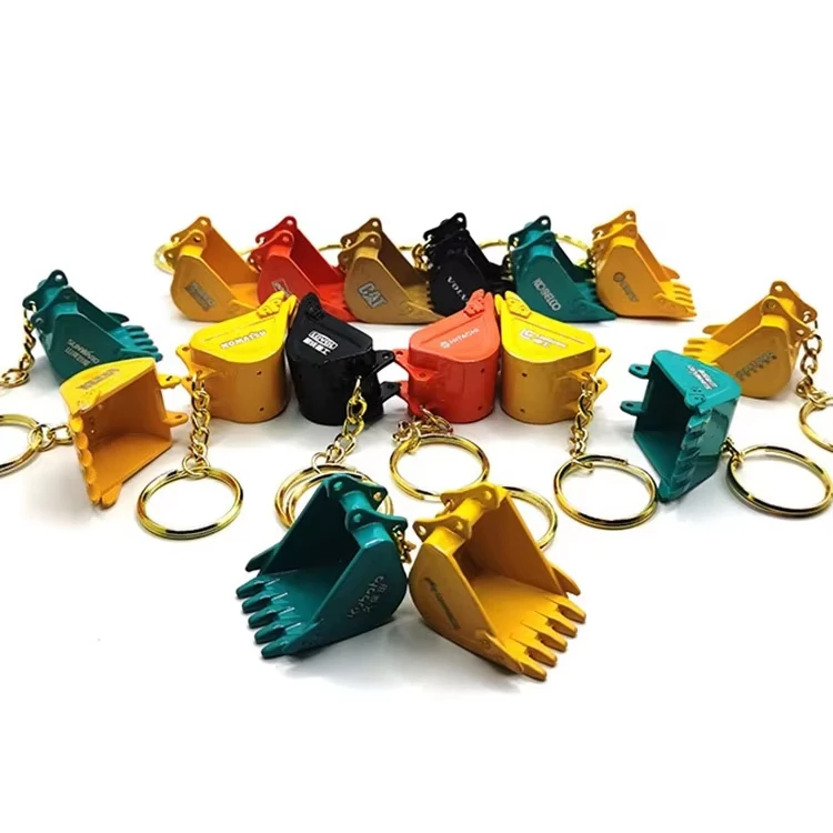 Doosan Sany Liugong Komatsu Ca Hitachi Excavator Bucket Keychain Ignition Key with Bucket Keychain Personalized Creative Keychai