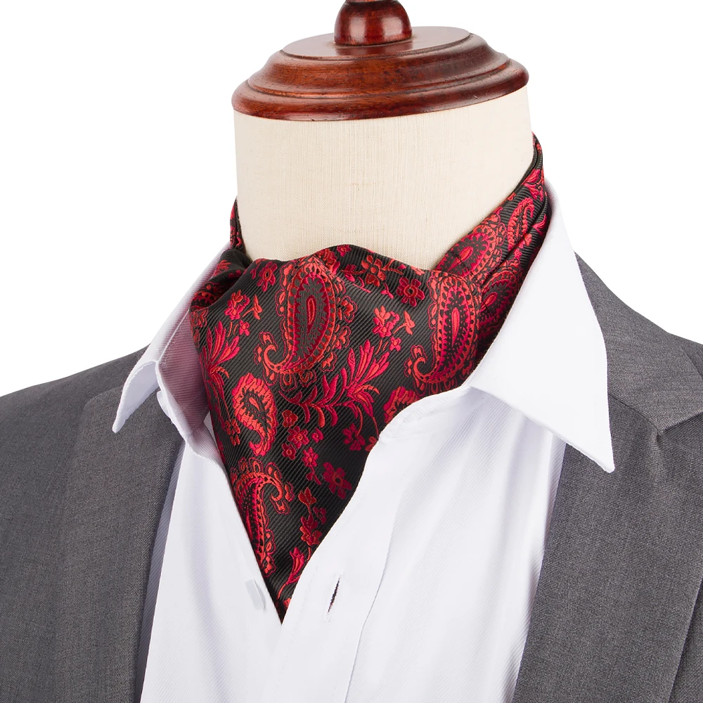 Zecheng Factory Wholesale Handmade Formal Paisley Silk Cravat Tie Ascot for Men