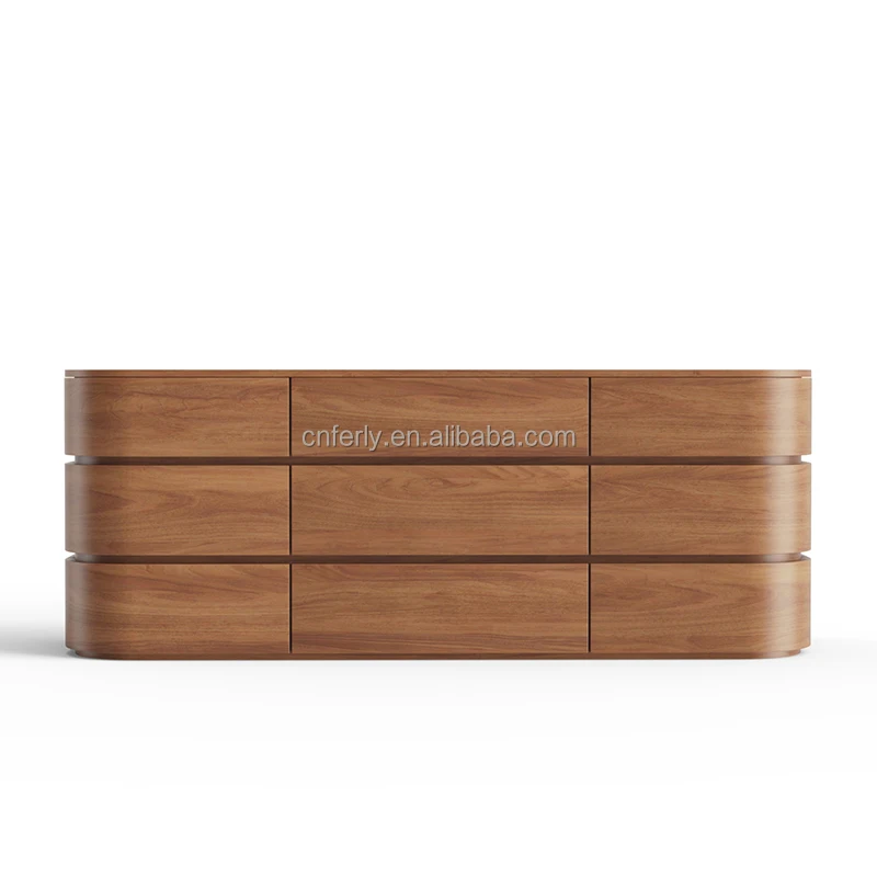 FERLY Luxury Bedroom Furniture Modern American Design Dresser Chest Table Sets Oak 9 Drawer Dresser