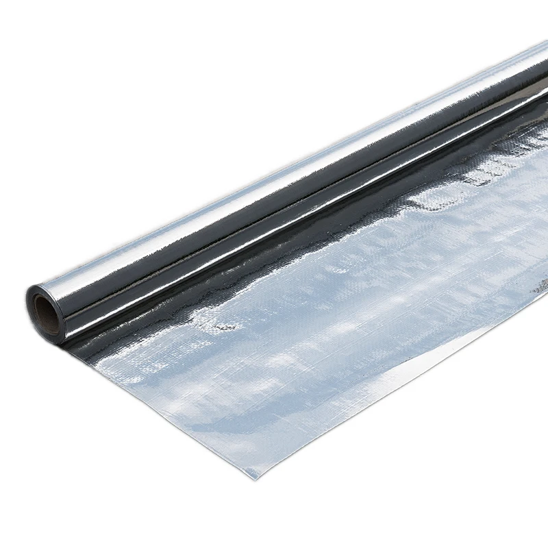 Customized Size 110G Gsm Heat Insulated Material Aluminium Foil Coated Fabric Woven Aluminum Film Roll for Insulation