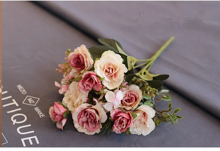 
Indoor Home Decoration Outdoor Plant Wedding Centerpieces Gorgeous Bloom Clusters Stems Silk Artificial peony Flowers Bouquets 