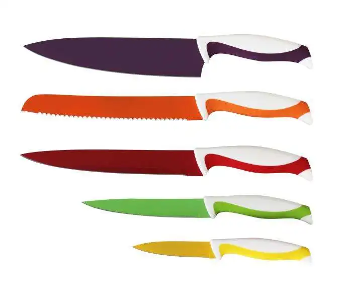 6 Piece Kitchen Knives Kit Set Steel Knife Stand And Magnetic China Kitchen Knife Sets Resin Handle Scissor