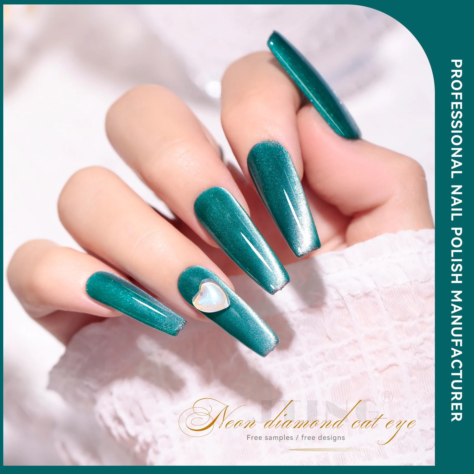 JTING free design attractive high shiny Neon diamond cat eye nail gel polish 12colors collection set OEM ODM private label