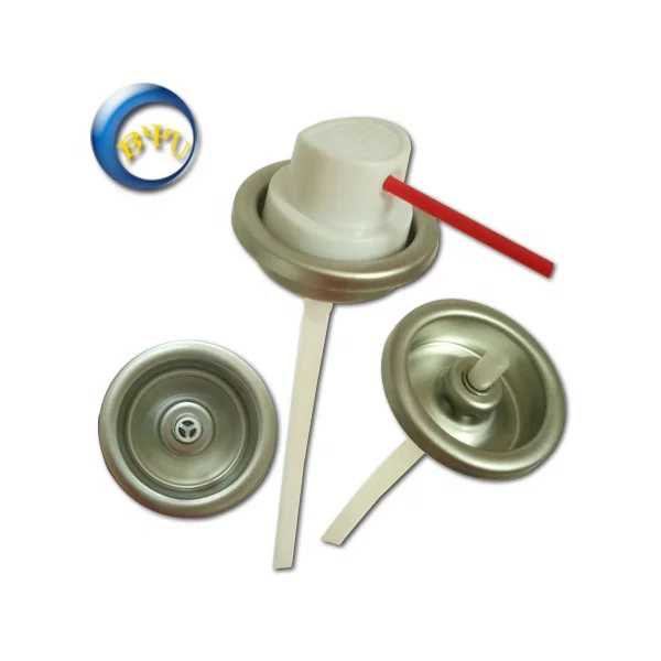 Three hole chamber aerosol valve with aerosol actuator for cleaning agent for aerosol cans by BYU