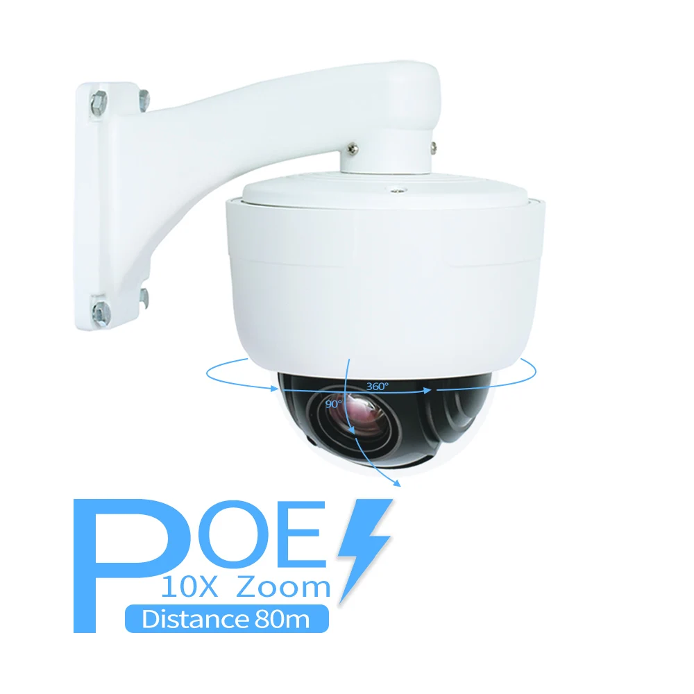 Mini CCTV Camera System Indoor Wired built-in MIC Rotation PTZ Outdoor Security IP Surveillance Camera with 10X Zoom