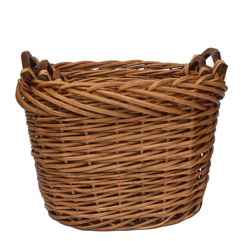 
Wicker baskets with wood handles Willow baskets for picnic 