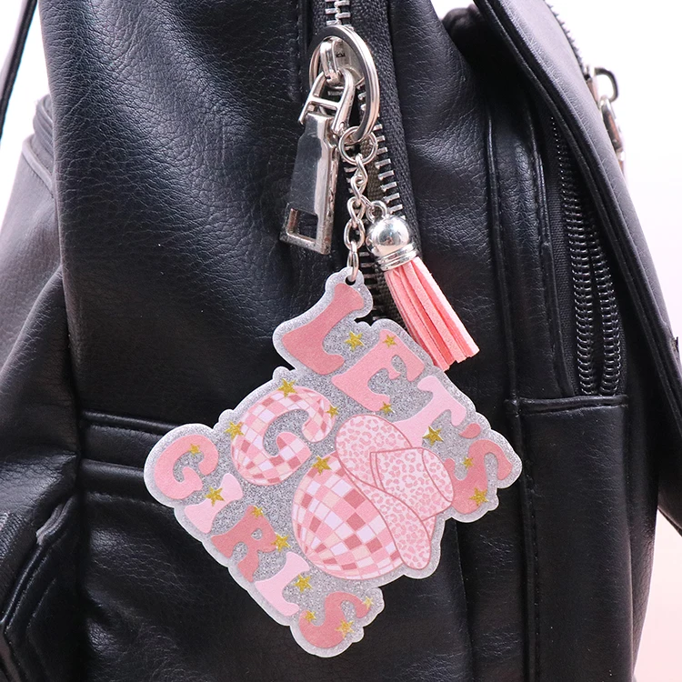 MD140KH1285 1 шт. новый продукт CN давайте девушки модный акриловый брелок с принтом