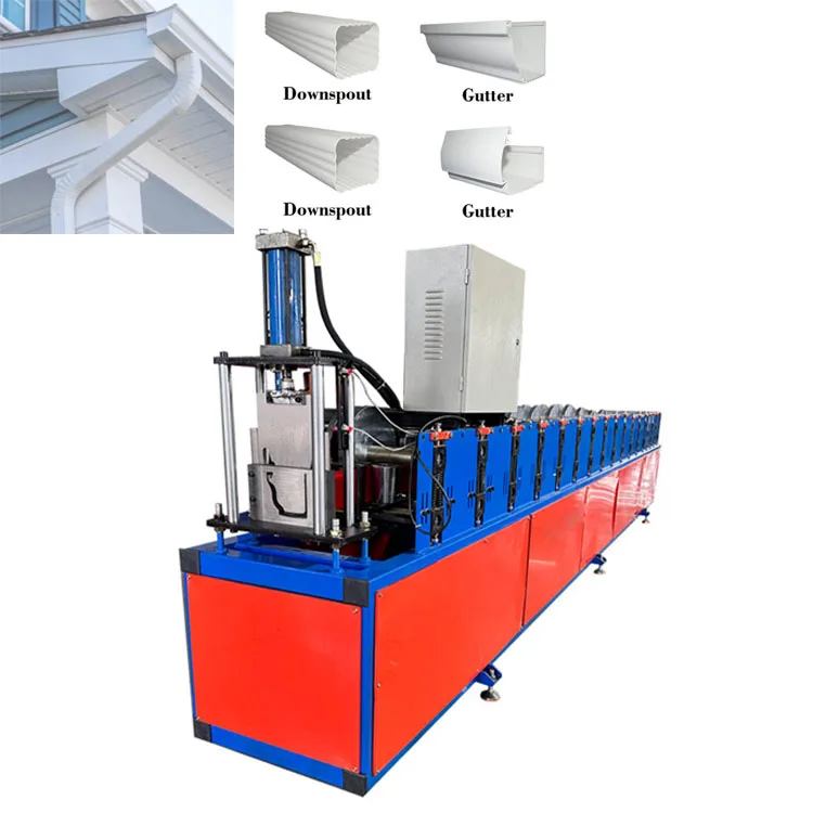 RANDRO Customized Rain Water Gutter Down Pipe Making Machinery Gutter Downspout Pipe Cold Roll Forming Machine