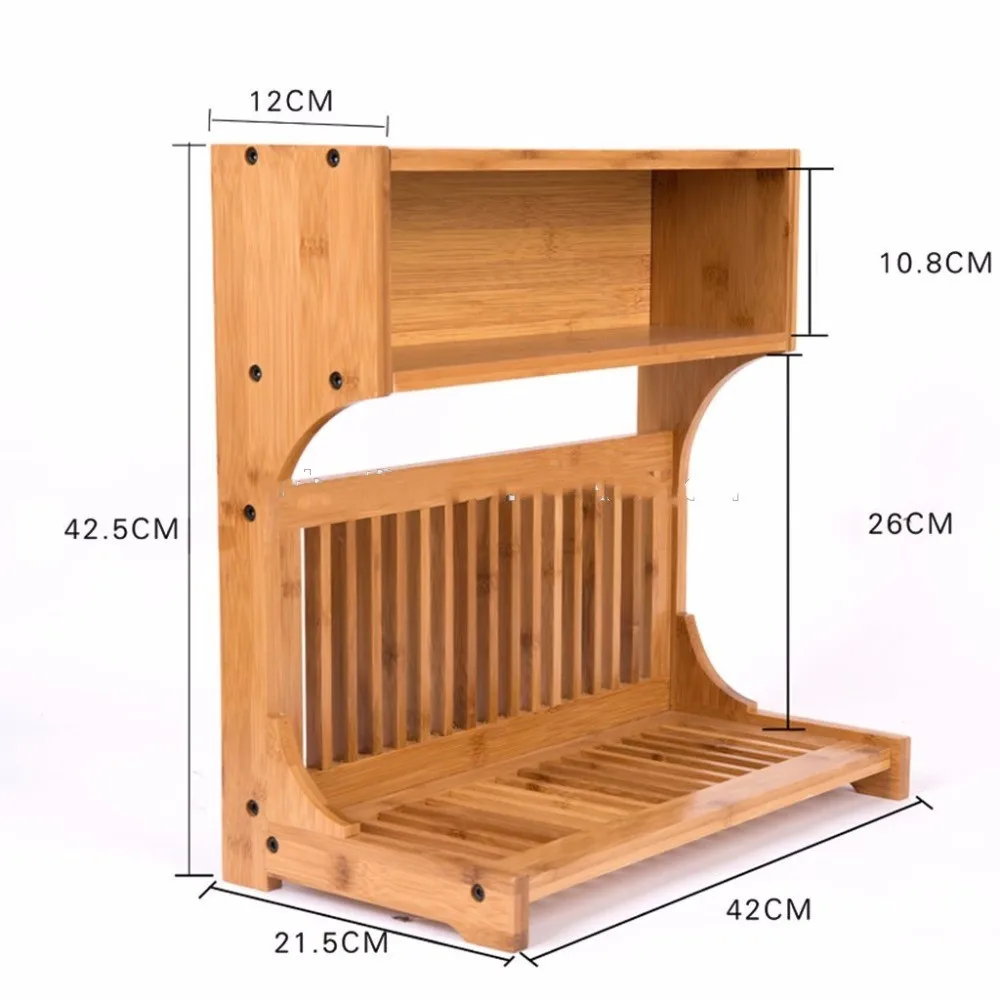 Бамбуковая деревянная стойка для специй, настольная подставка для посуды, подставка для тарелок