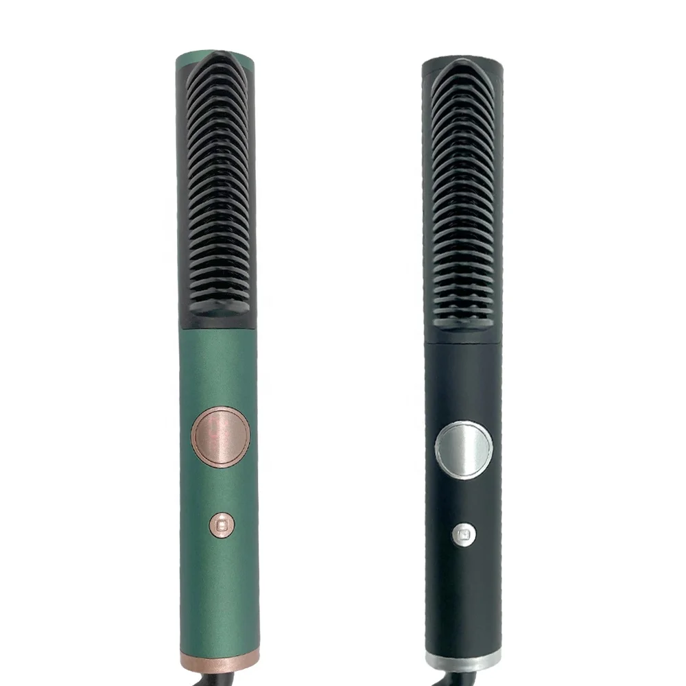 
New Design Custom Made Wholesale Hair Straightener Brush Electric Ceramic Coating Ionic Hair Straightener Brush 2021 