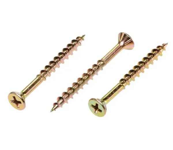 Golden Color Torx Drive Wood Chipboard Screw Type 17 point With Cutting Thread Rib Toothed