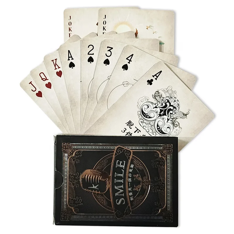 Custom Logo Buy High Quality Wholesale Black Us Kuwait Plastic Printer Manufacturers Paper Printing Poker Playing Cards In Bulk