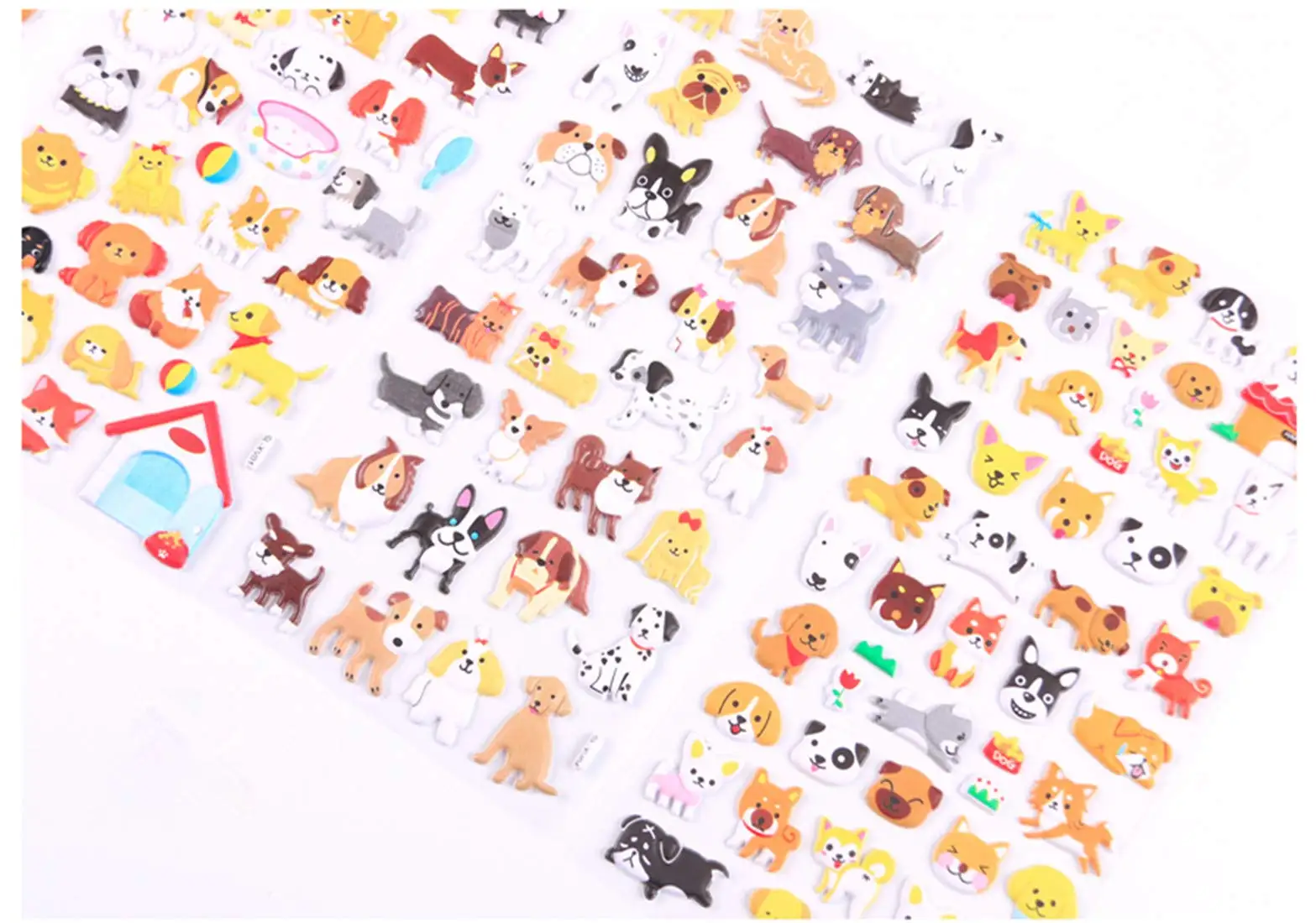 Custom 3D Puffy Pet dog sticker waterproof Kids Toddlers Vivid animal Puffy wholesale toy Boy Stickers