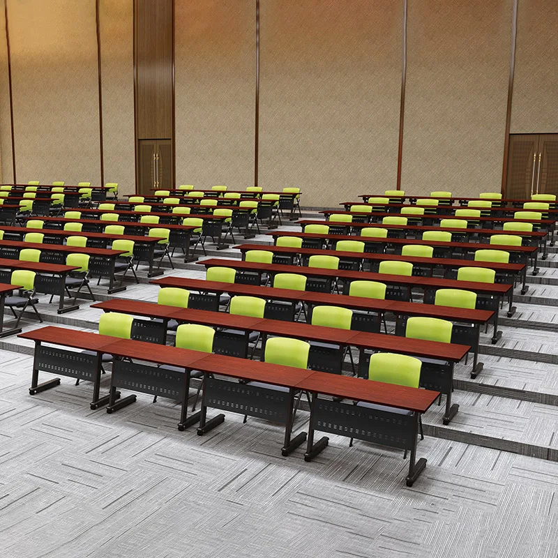 High quality standing desk with wheels modern wooden conference room mobile folding table