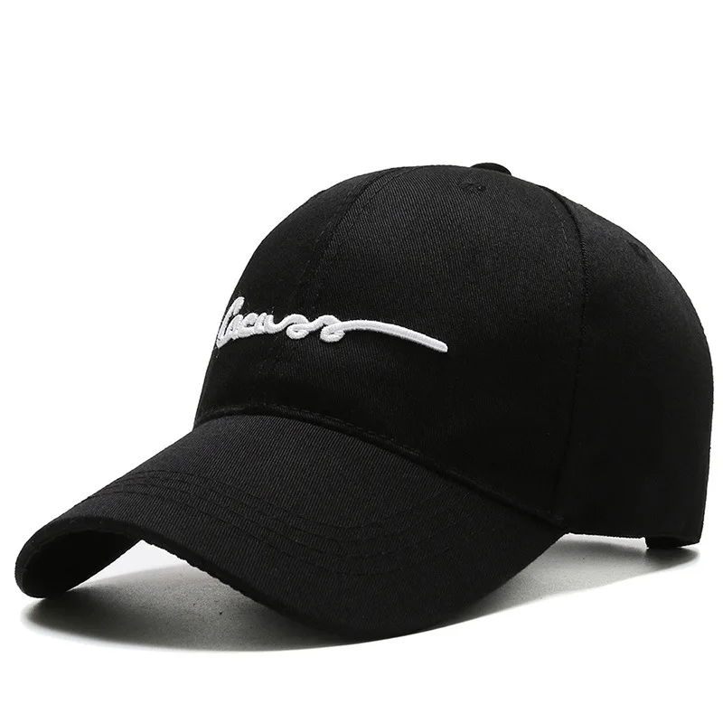 Cotton print logo baseball cap 3D embroidery new York 6 panel black custom logo baseball hat