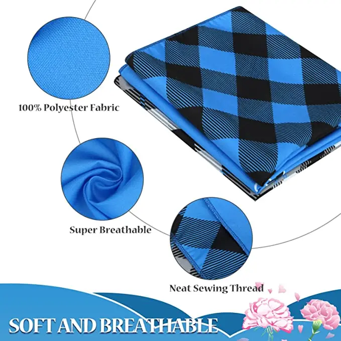 Wholesale Classic Plaid Dog Bandanas OEM Factory Production Double Layer  Printed Polyester Custom Pet Bandana