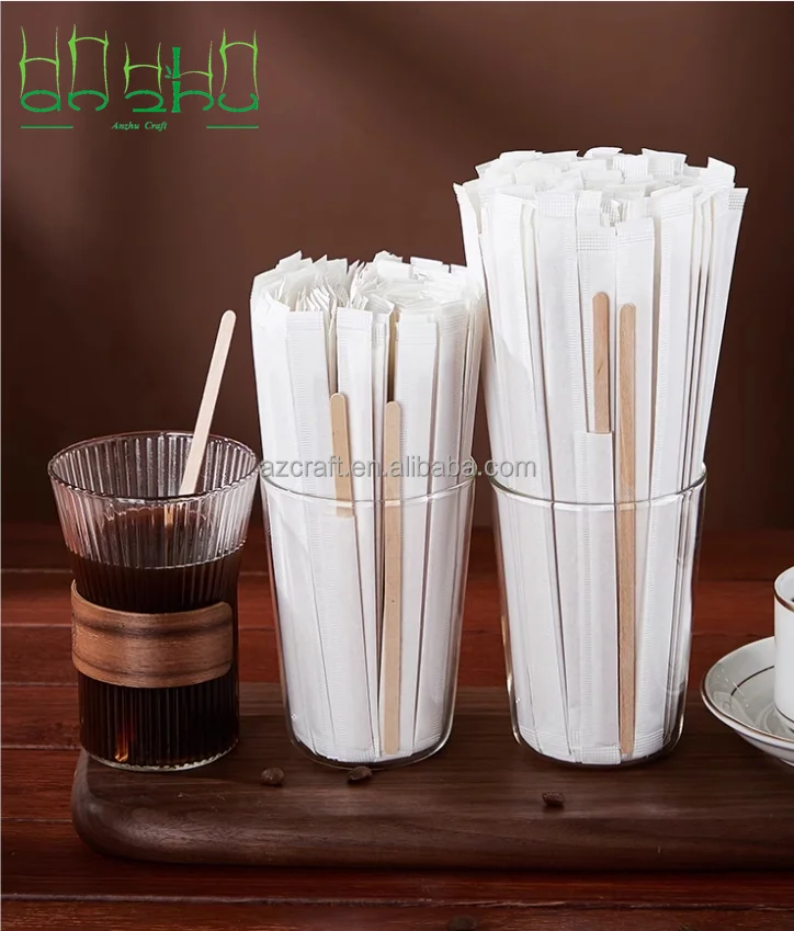 New style bamboo wooden stirrer 140mm 190mm disposable coffee tea stick