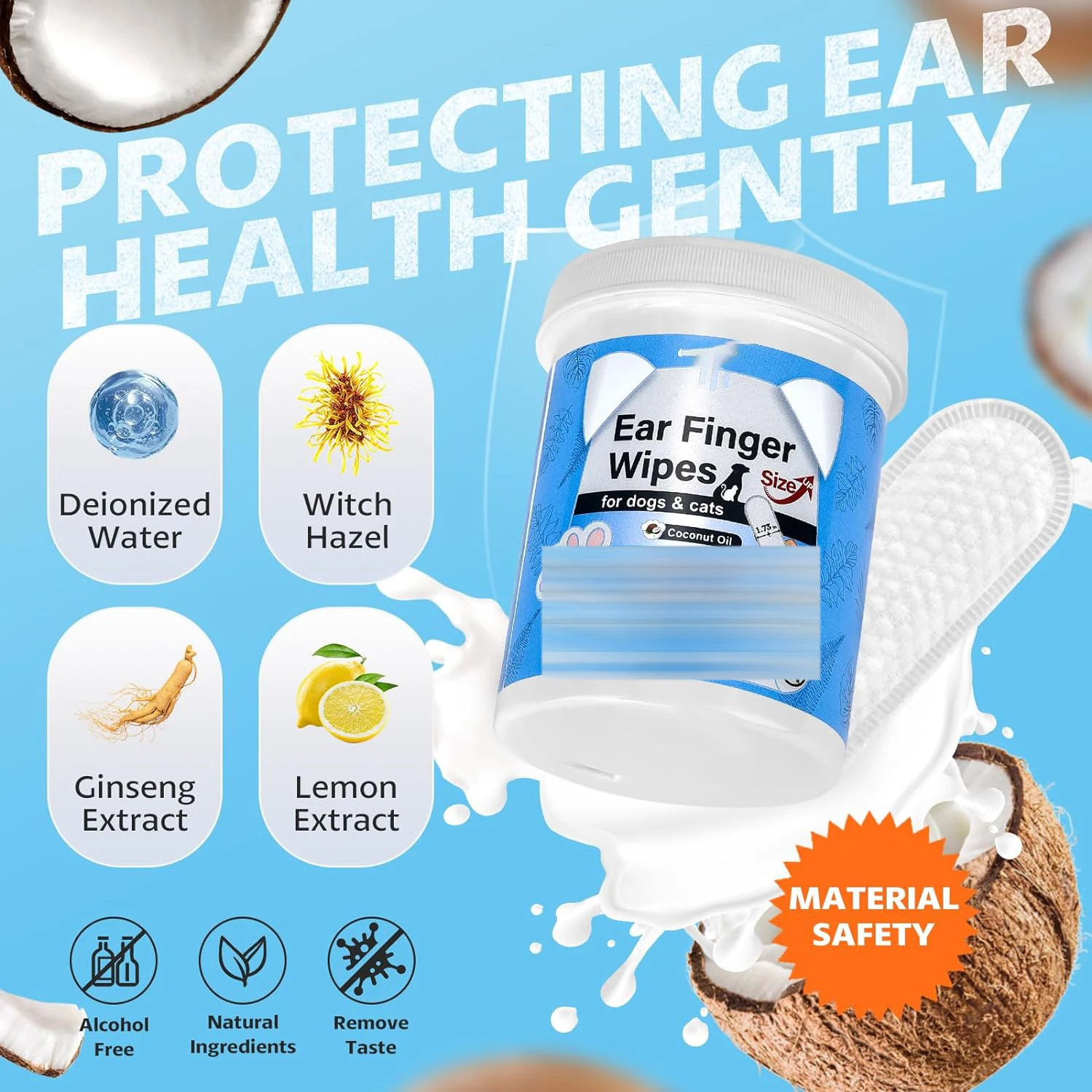 Manufacturer Direct Custom Pet Dental Care whitening Safe Non-toxic Eyes Ears Teeth Cleaning pet Finger Wipes for Dogs and Cats