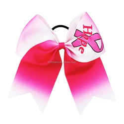 HCArtware 8 inch pink rainbow Red ribbon hair bows for women & girls World AIDS Day commemorative hair band