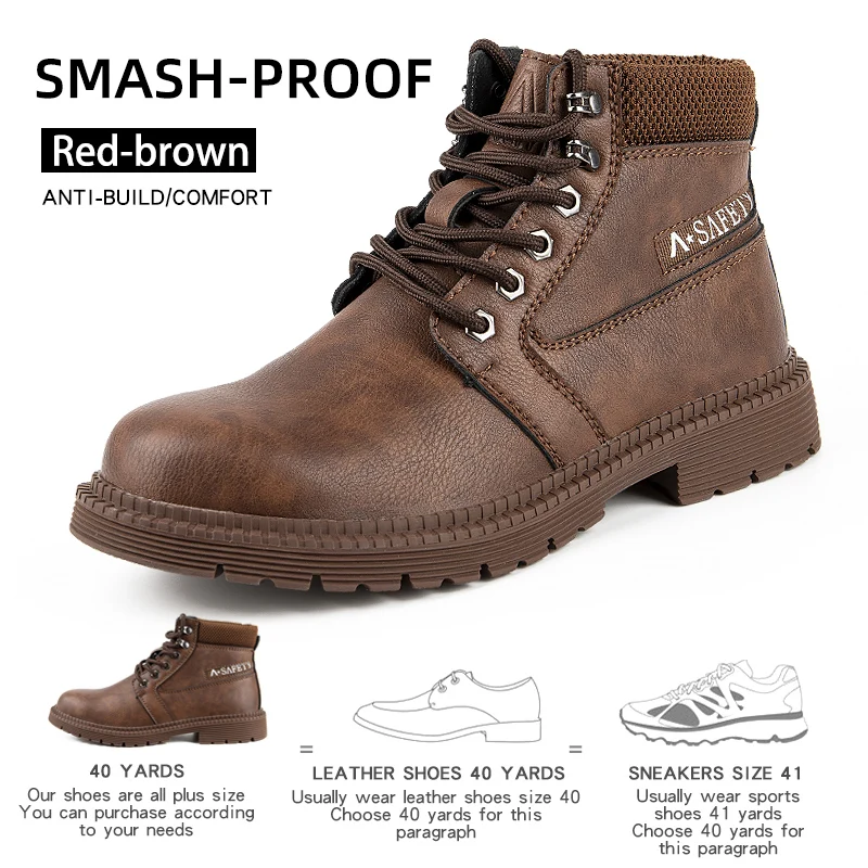 Industrial Safety Shoes Men High Quality Safety Shoes Leather Shoes Ready To Ship