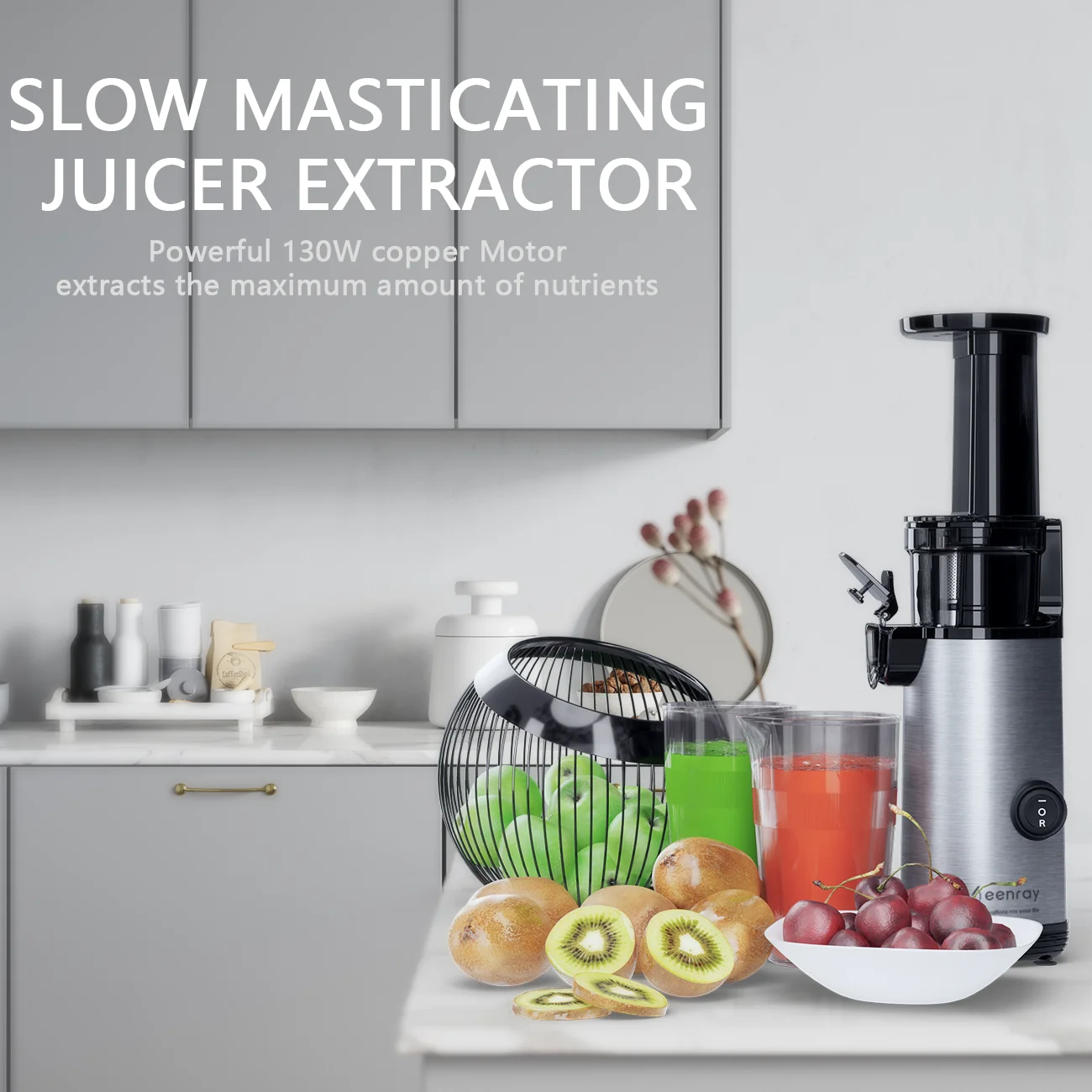 Keenray Slow Masticating Juicer Extractor, mini blender jucier machine juicer extractor rotary switch for juicer