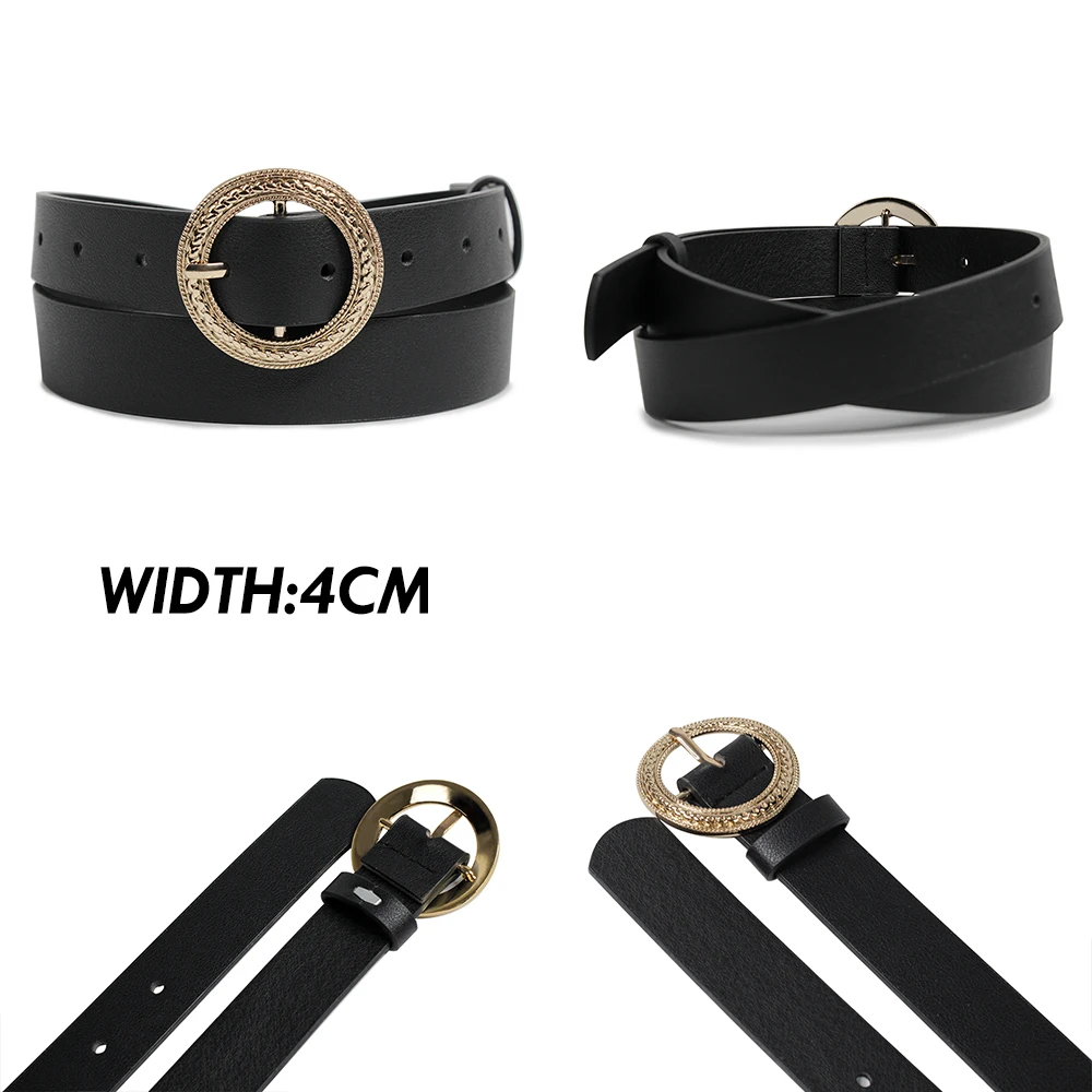 Luxury dual buckle belts for women custom lady leather belt manufacturer