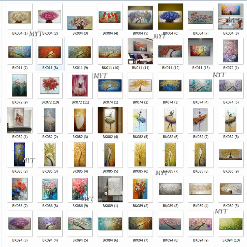 
MYT 3D Knife Thick Flower Tree Oil Painting On Canvas Abstract Picture 