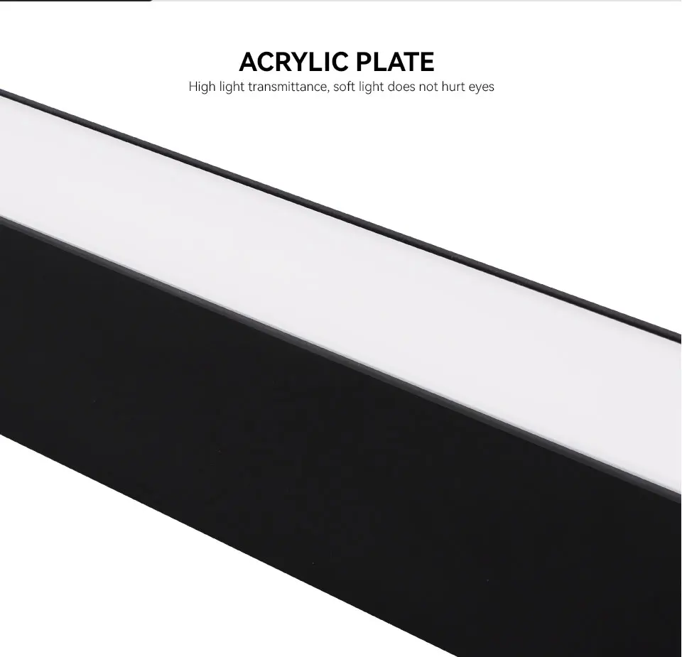 Modern 36w 2ft 4ft linear tube fixture surface mounted office ceiling lighting batten led light