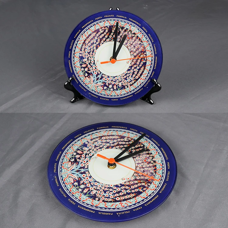 Sublimation Blank Glass Crystal Photo Frame Home Decoration High Quality Sublimation Glass Clock Frame with Stand