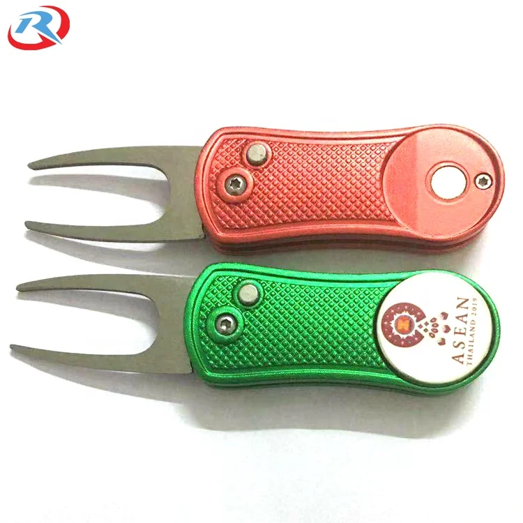 wholesale sale high quality magnetic foldable golf divot repair tools
