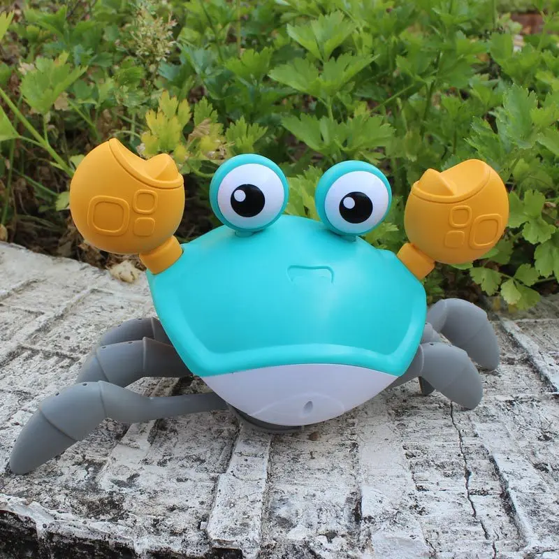 Crawling crab baby toy with music and LED lights will automatically avoid obstacles sensing escape Crawling crab toy baby gift