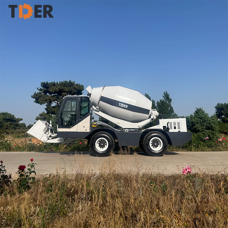 Liftsun 4 cbm cubic meters self propelled Front wheel steering self-loading concrete mixer truck