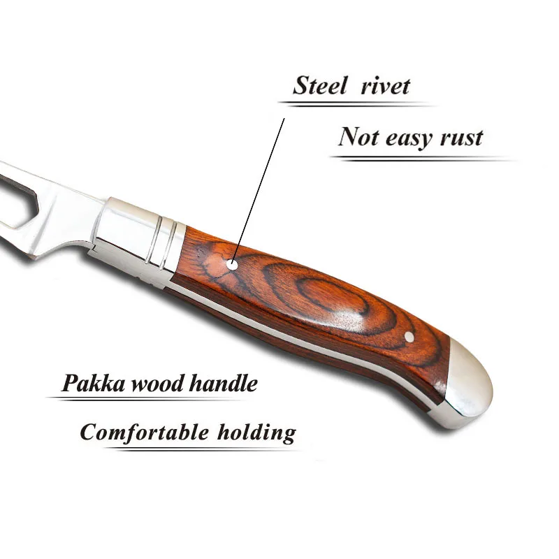 Top Sale Laguiole Cheese Cutter Set New Design Wooden Handle Stainless Steel Knife Kitchen Table Accessories Rubber Gift Box