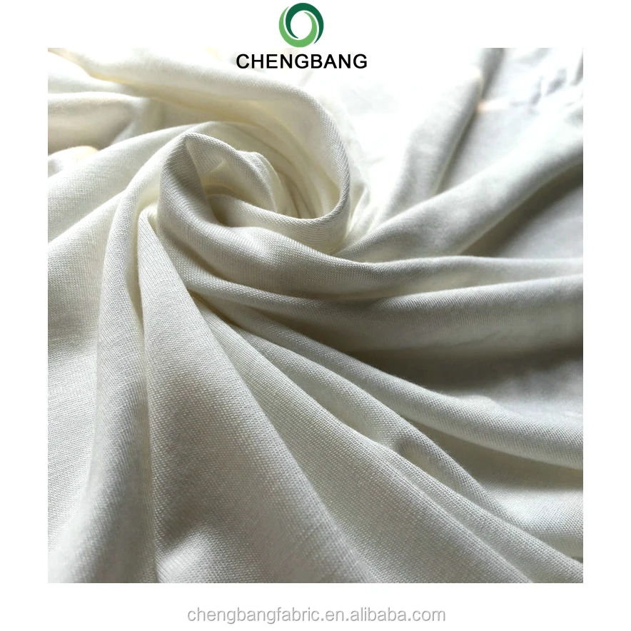 Chengbang Knitting Manufacture Natural Bamboo Charcoal Fiber Spandex Jersey Fabric