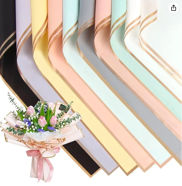 20 Sheets Flower Gift Wrapping Paper Waterproof Gift Packaging  Flower Wrapping Paper