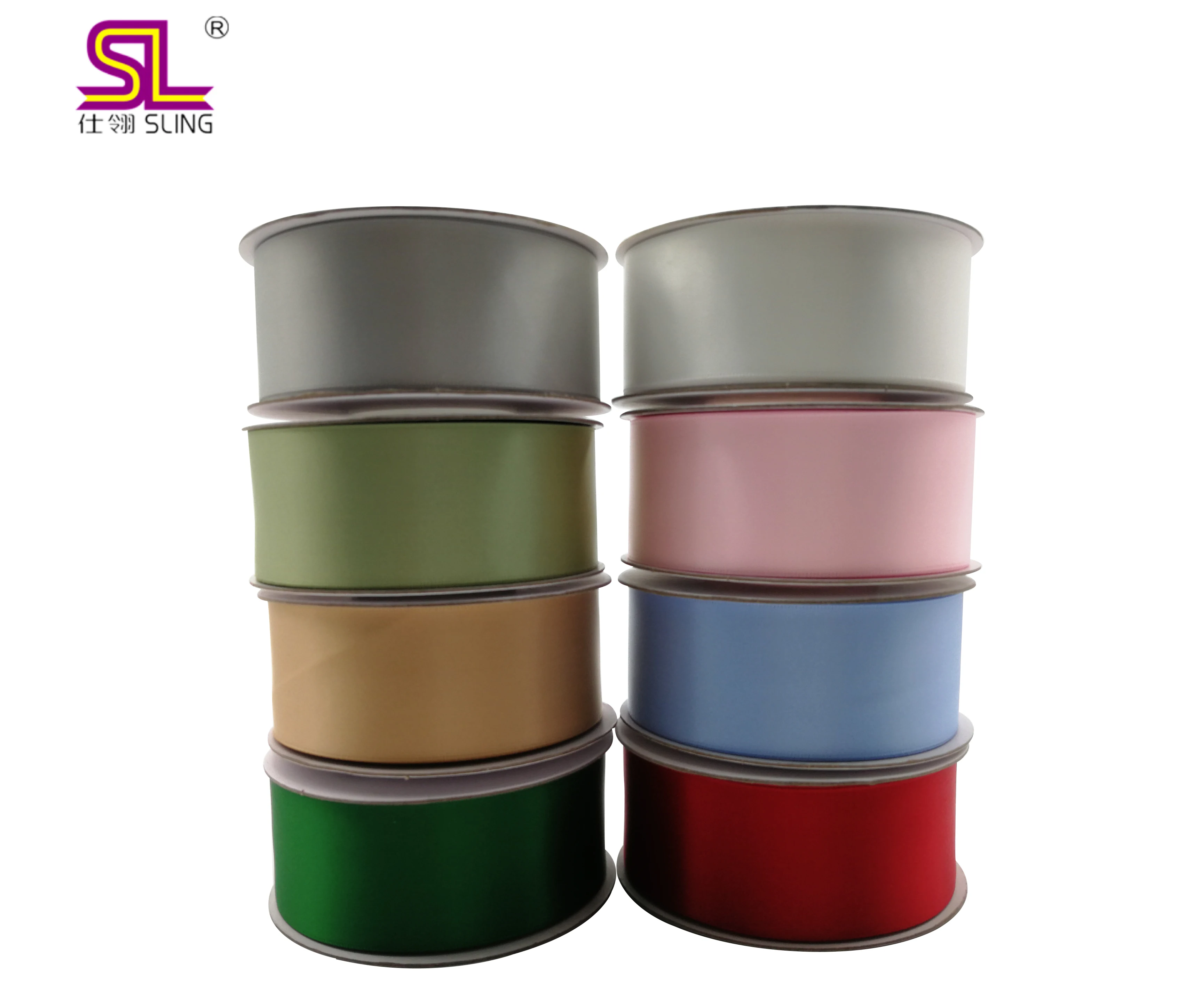 Stock 196 Colors 50Y 100Y Polyester Satin Ribbon Double Face for Gift Packaging