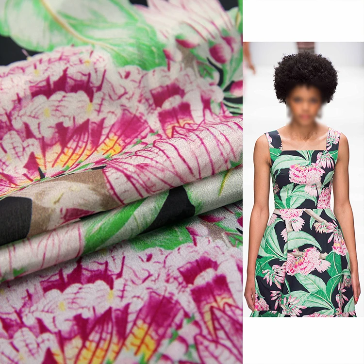 
Low Minimum Silk Print Crepe Fabric Floral by Xinhe Textiles 