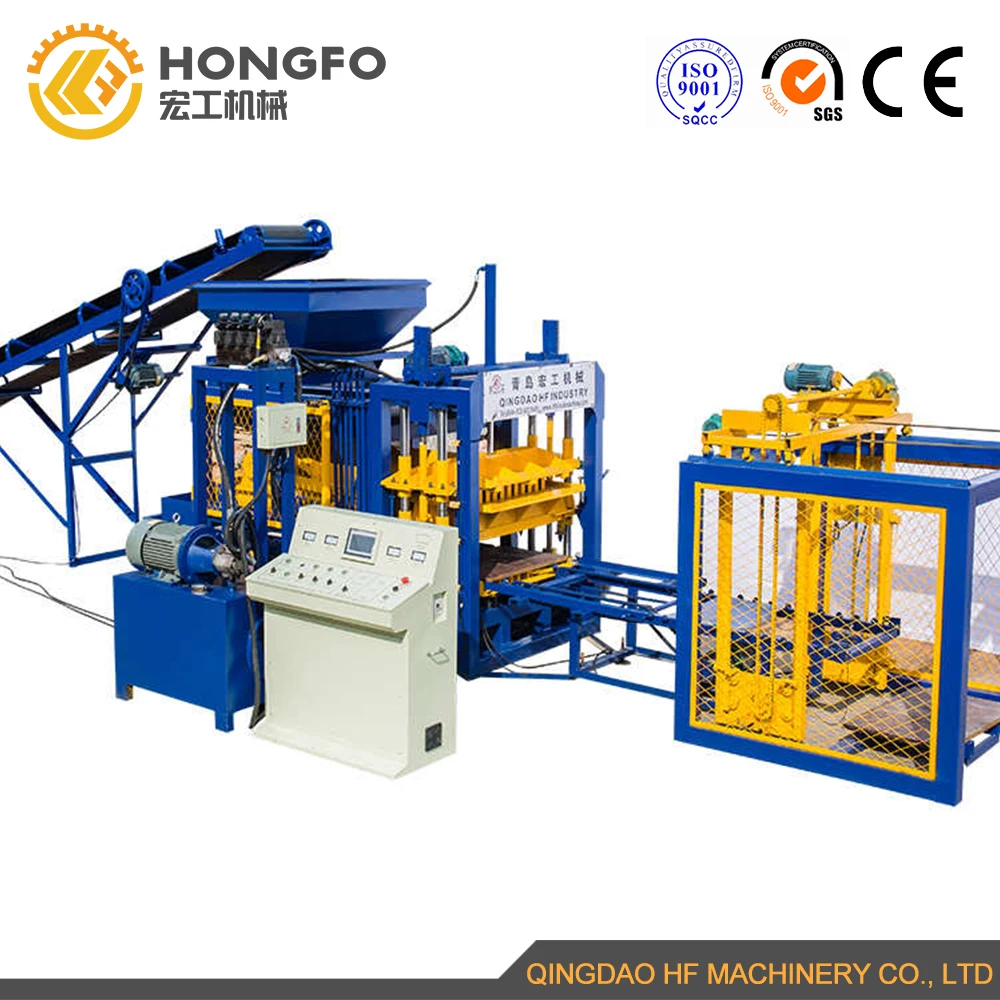 fully automatic cement hollow interlock paving blocks machine QT4-16 concrete block making machine for sale