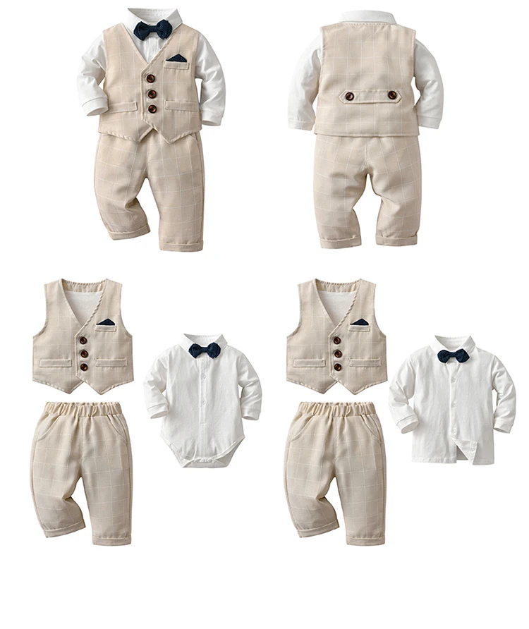Factory Wholesale Price Baby Clothes Custom Three Piece Suits For Baby Boy
