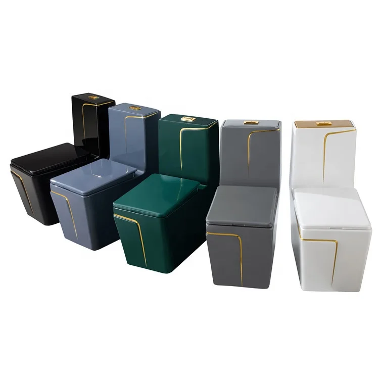ZHONGYA Oem square one piece ceramic color toilet bowl porcelain commode wc floor mounted bathroom toilet