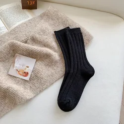 Winter Woolen Socks Women Japan Socks Ins Fashion Thickened Autumn Japanese Style Korean Solid Color Cotton Winter Socks