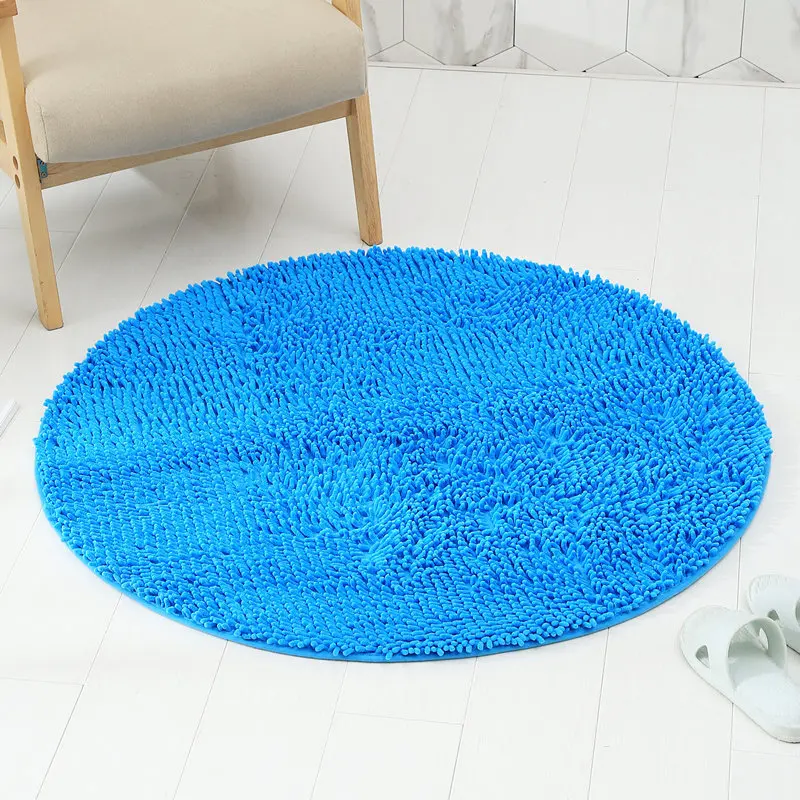Custom Living Room Large Round Shaggy Chenille Rugs With PVC Non-slip bottom