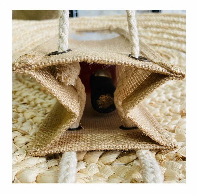 Single Bottle Jute Wine Gift Tote Bags Wine Carry Holder with Rope Handles